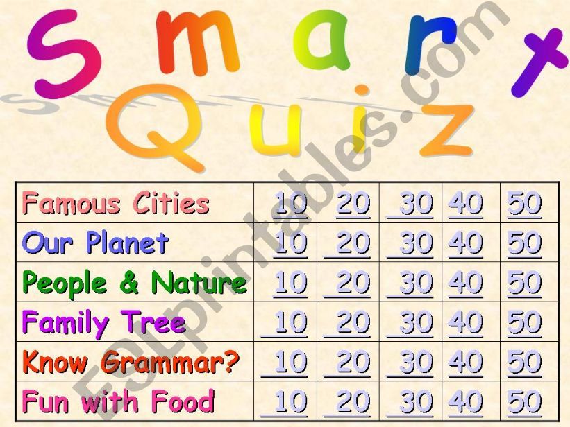 Easy Quiz Game powerpoint