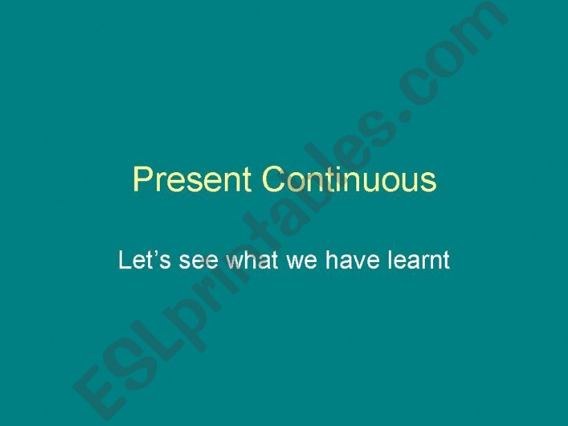 Present Continuous powerpoint