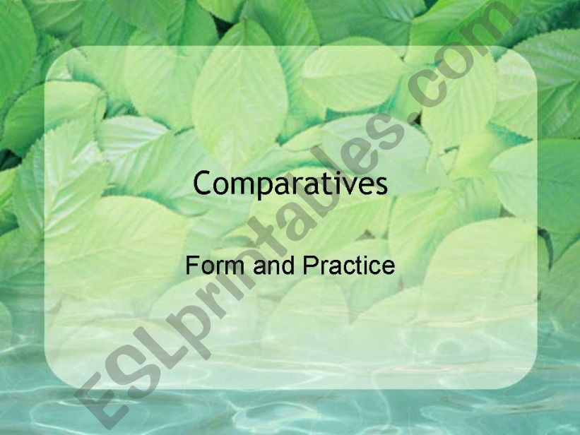 Comparatives powerpoint