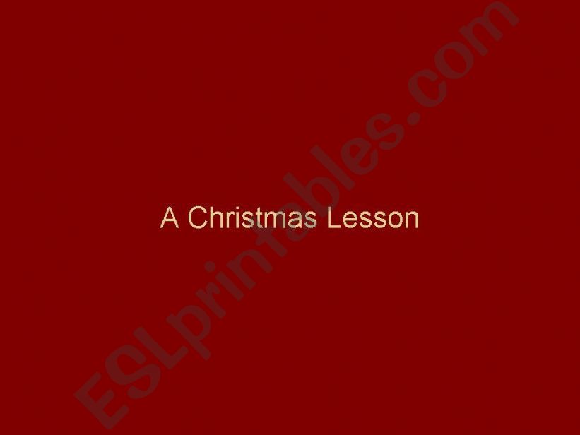 A Christmas Lesson powerpoint