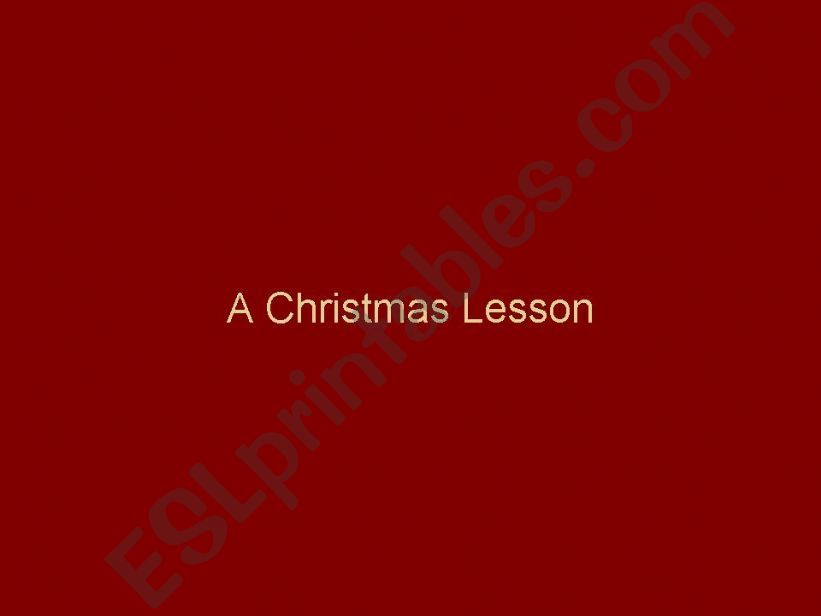 A Christmas Lesson powerpoint