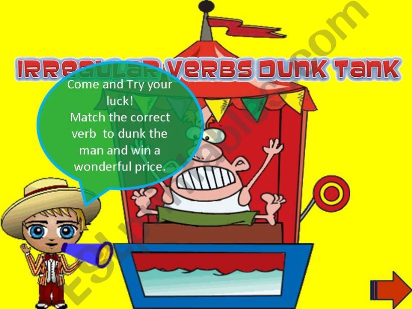 Irregular verbs dunk tank powerpoint