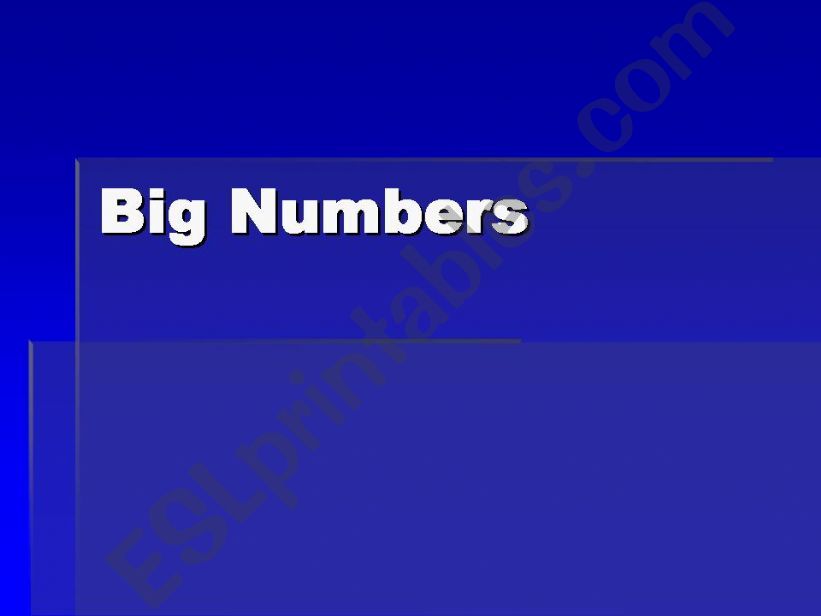 Big Numbers powerpoint