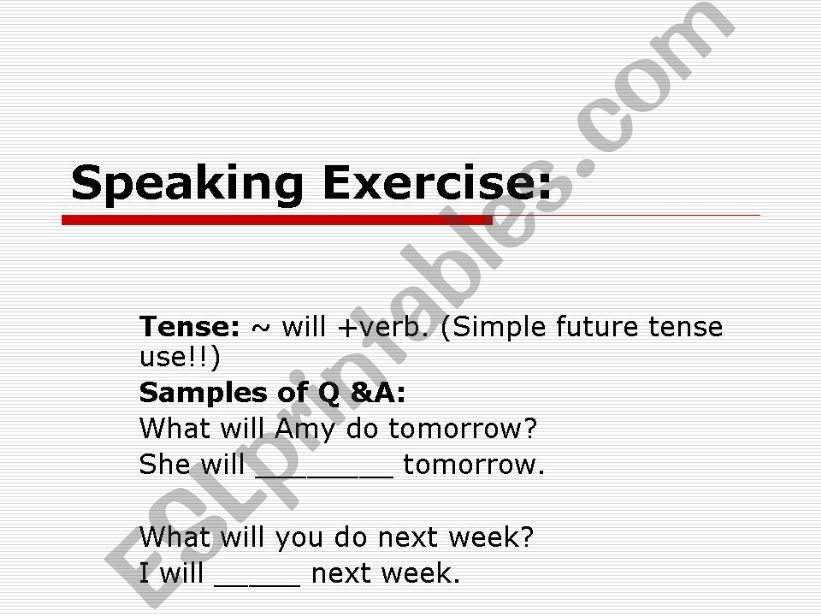 Speaking exercise III powerpoint