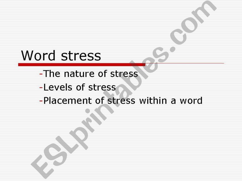 word stress powerpoint