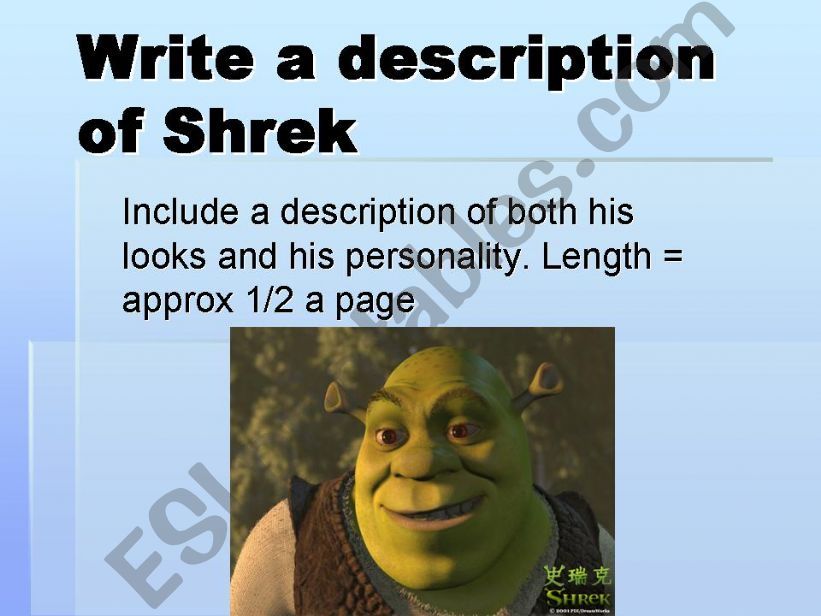 Shrek film study activities powerpoint