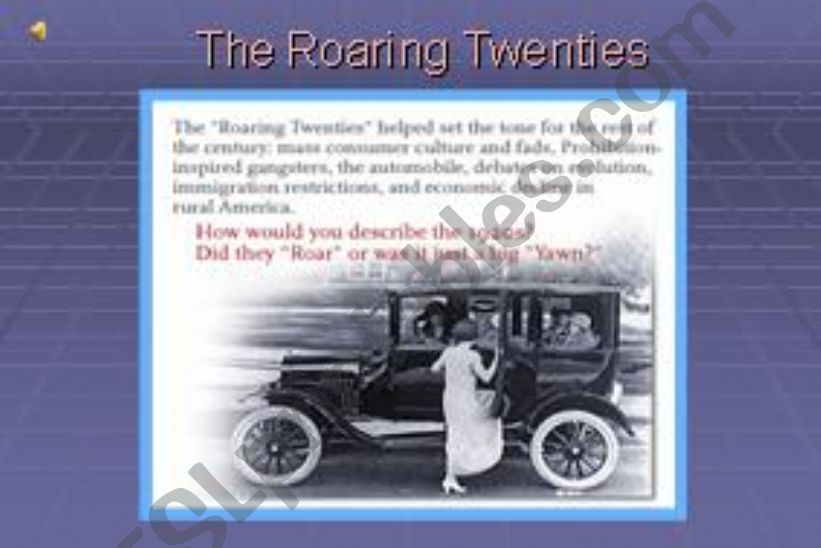 PROJECT WORK : THE ROARING TWENTIES