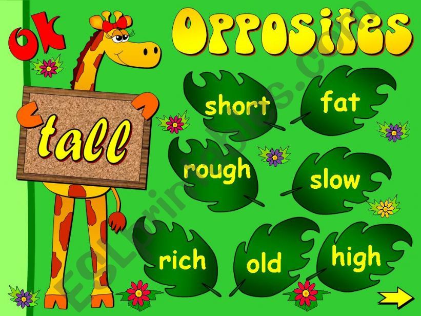 Opposites - Adjectives Game powerpoint