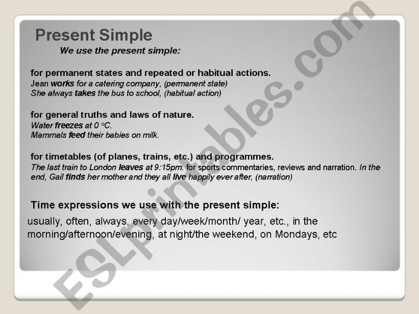 Present Simple and Present Continuous