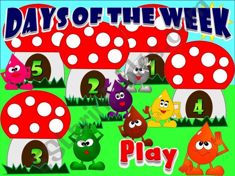 Days of the week - YLs Game powerpoint