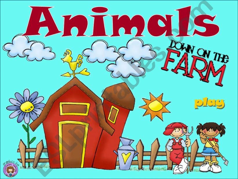 ANIMALS DOWN ON THE FARM powerpoint