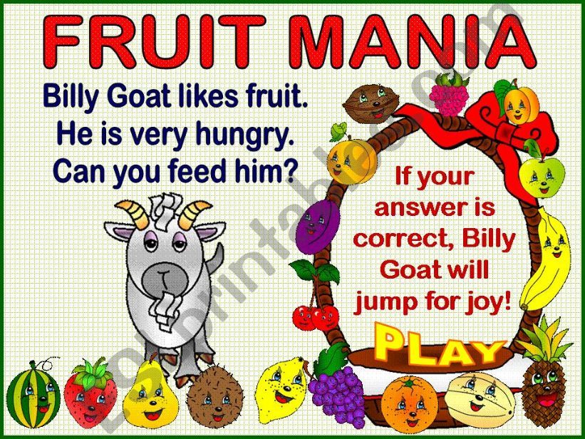 Fruit Mania - Game powerpoint