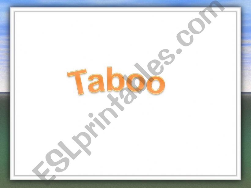 Taboo the game powerpoint