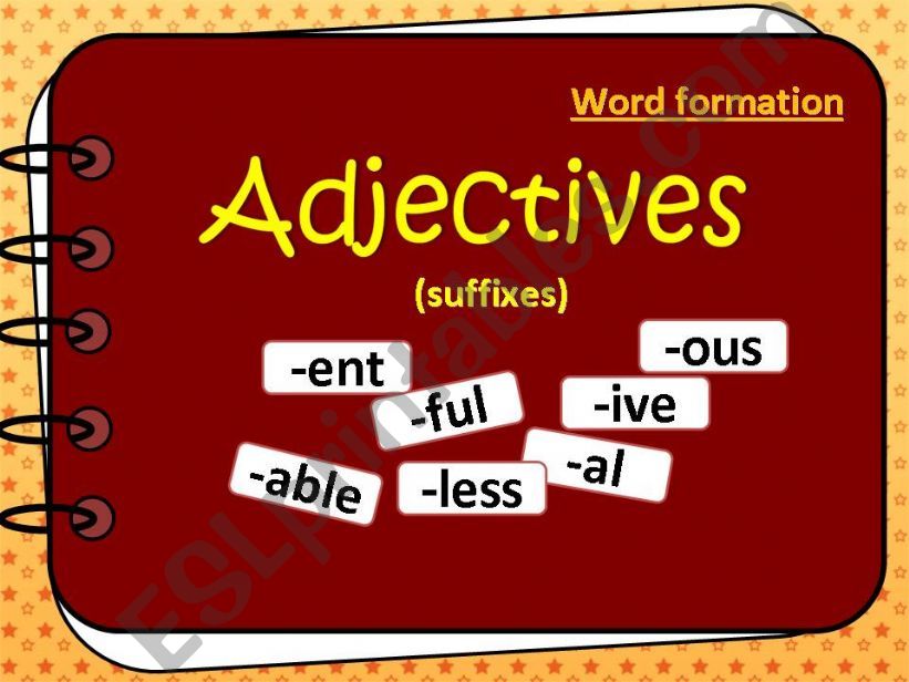 Adjectives: word formation  test