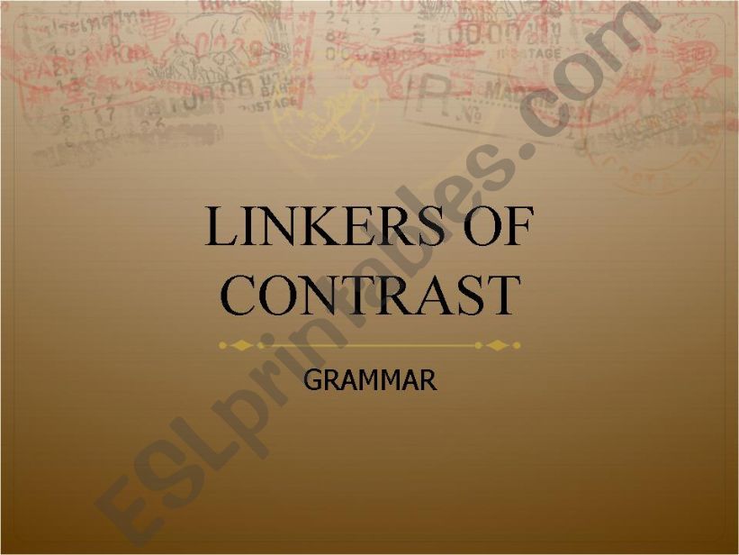 Linkers of Contrast powerpoint