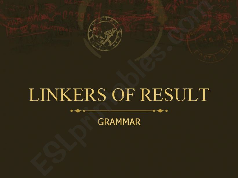 Linkers of Result powerpoint