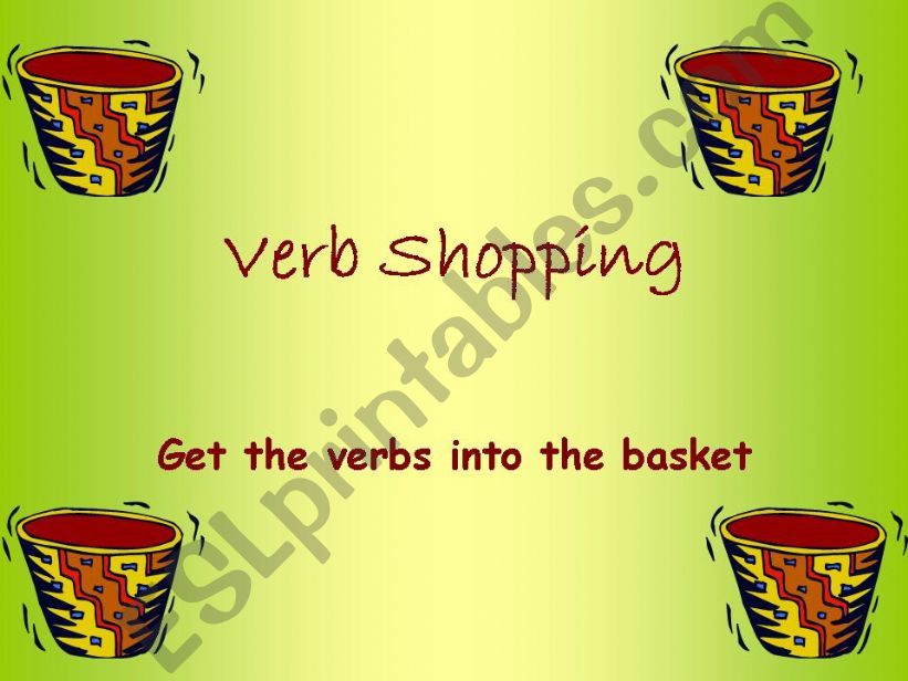 Lets go shopping for Verbs powerpoint