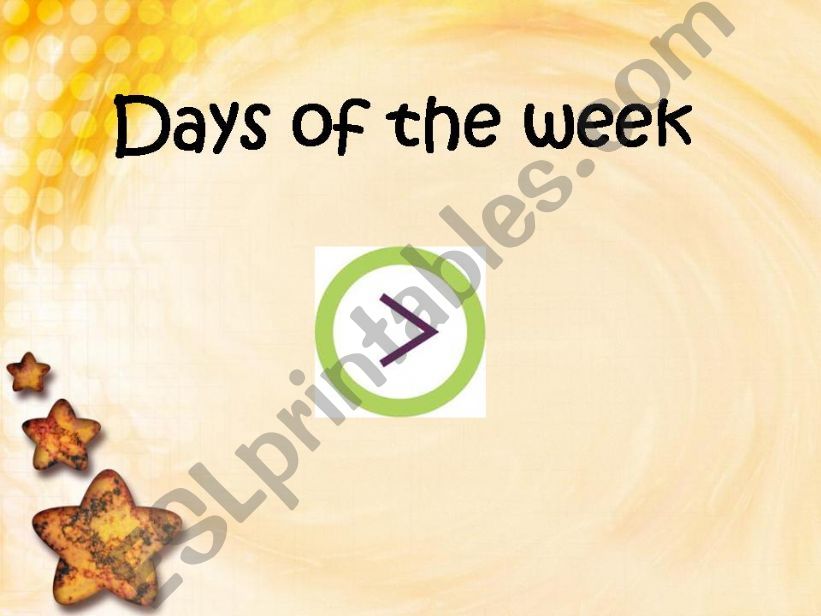 Days of the week - Game powerpoint