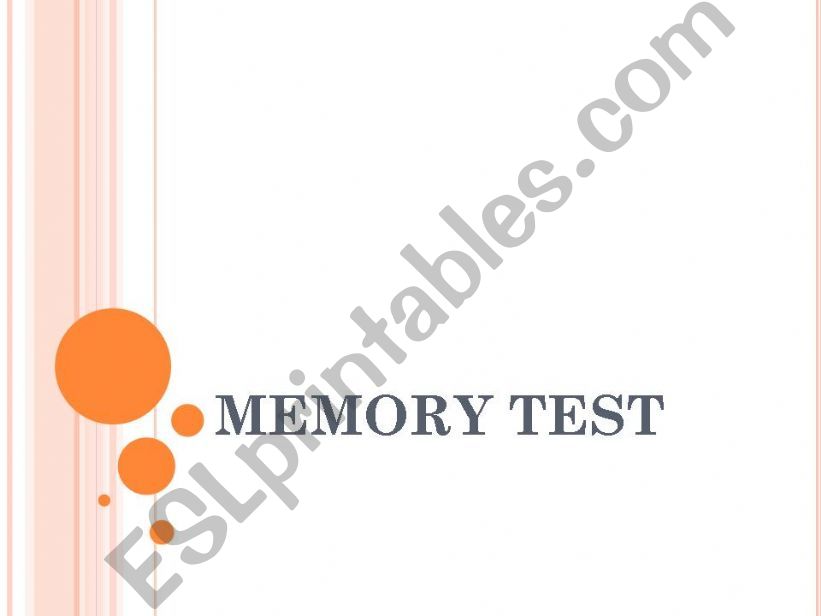 Memory Test: Dont forget! powerpoint