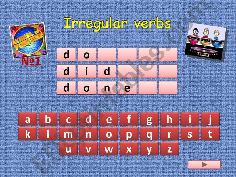 Wheel of Fortune: Irregular verbs