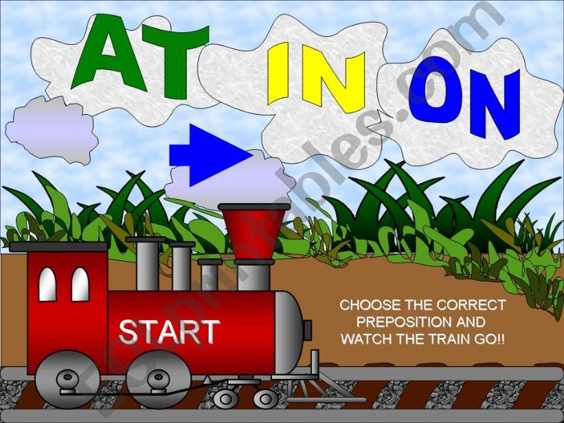 AT IN ON Train powerpoint