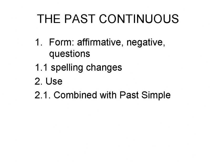 the past continuous powerpoint