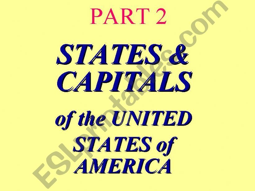 States & Capitals of United States of America