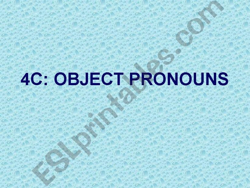 OBJECT PRONOUNS  powerpoint