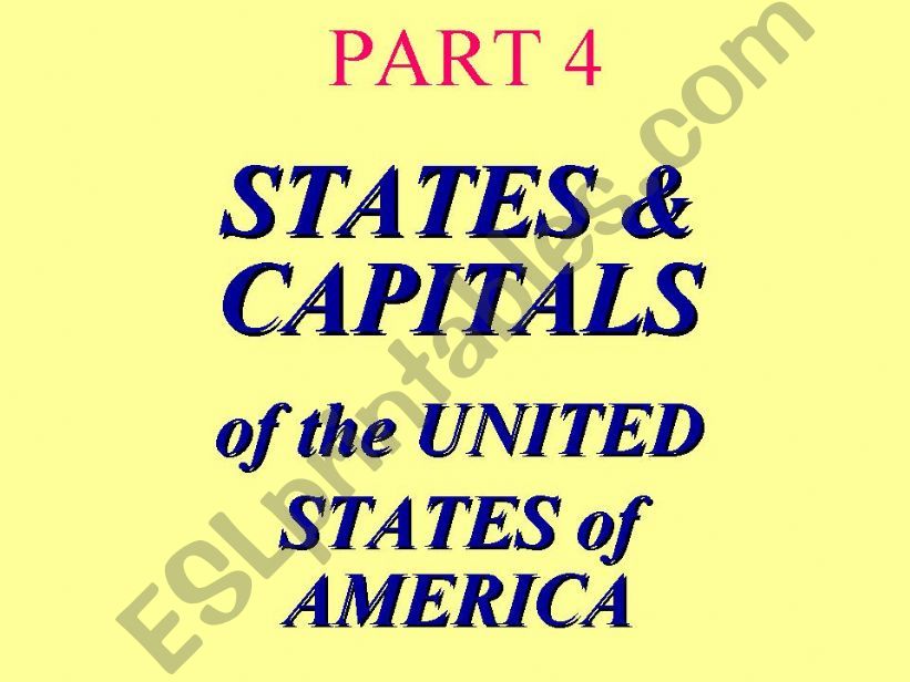 States & Capitals of United States of America