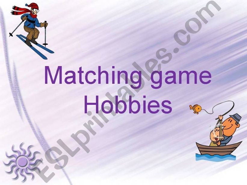 Matching game - hobbies powerpoint