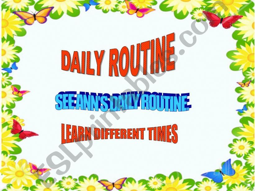 DAILY ROUTINE WITH TIME powerpoint
