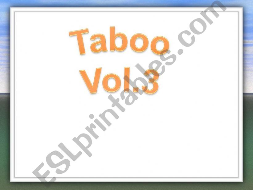 Taboo the game VOL.3 powerpoint