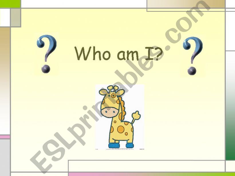 Who am I? Describing Animals powerpoint
