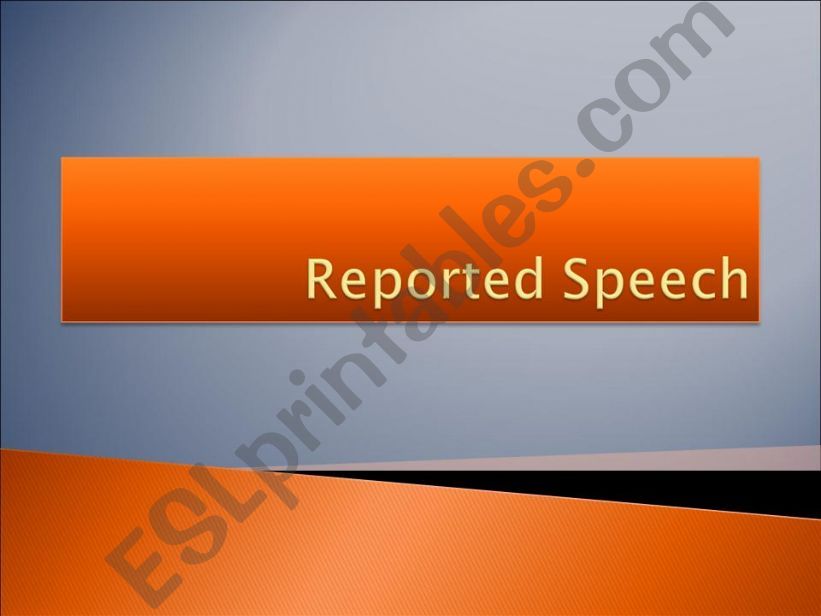 Reported Speech powerpoint