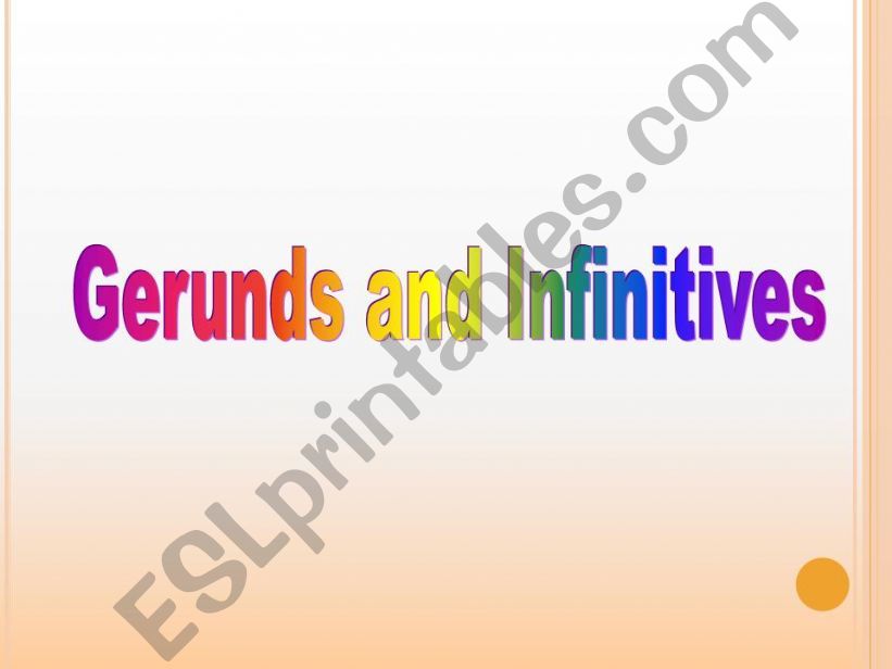 Gerunds and Infinitives powerpoint