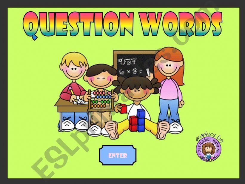 QUESTION WORDS - GAME powerpoint