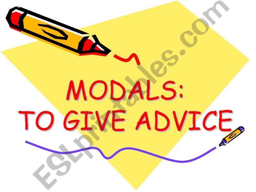Modals - Giving Advice powerpoint