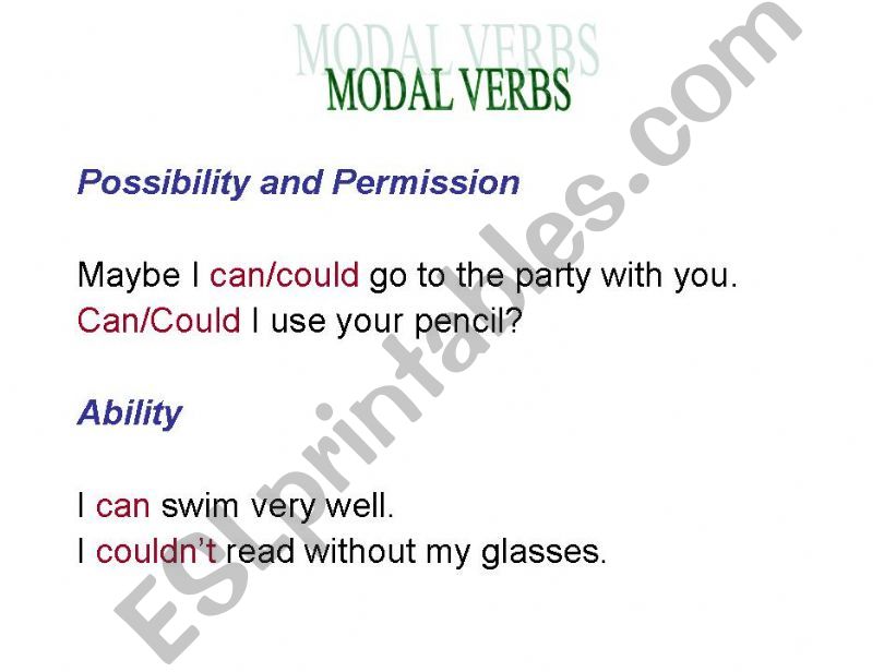 All Modal Verbs powerpoint