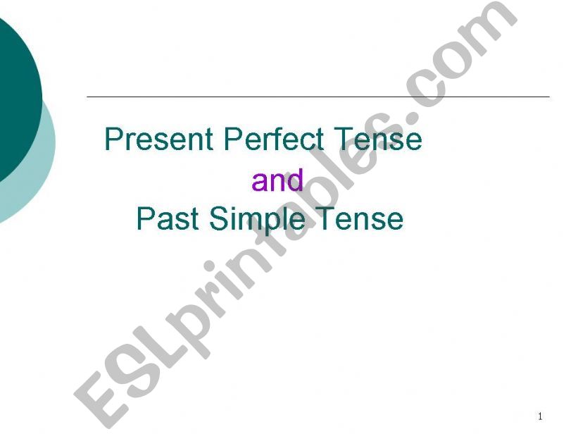 Present Perfect and Past Simple Tense