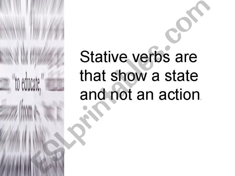 Stative Verbs  powerpoint