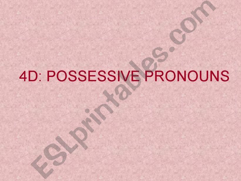 Possessive pronouns  powerpoint