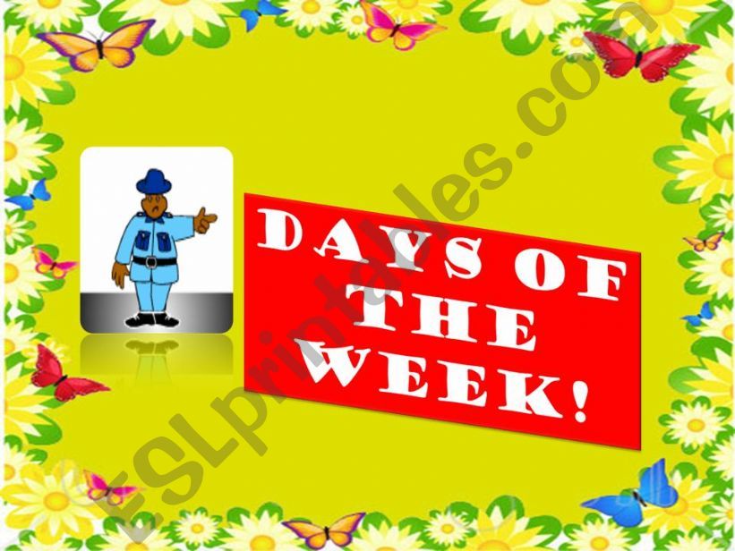 DAYS OF THE WEEK powerpoint