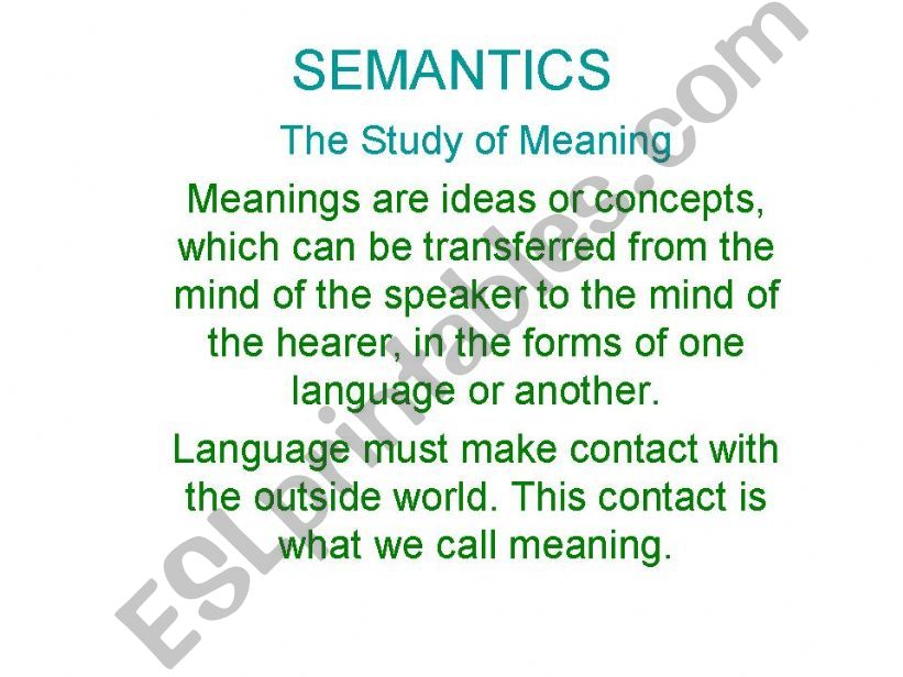 what semantics mean? powerpoint