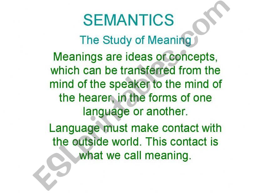 what semantics mean? powerpoint