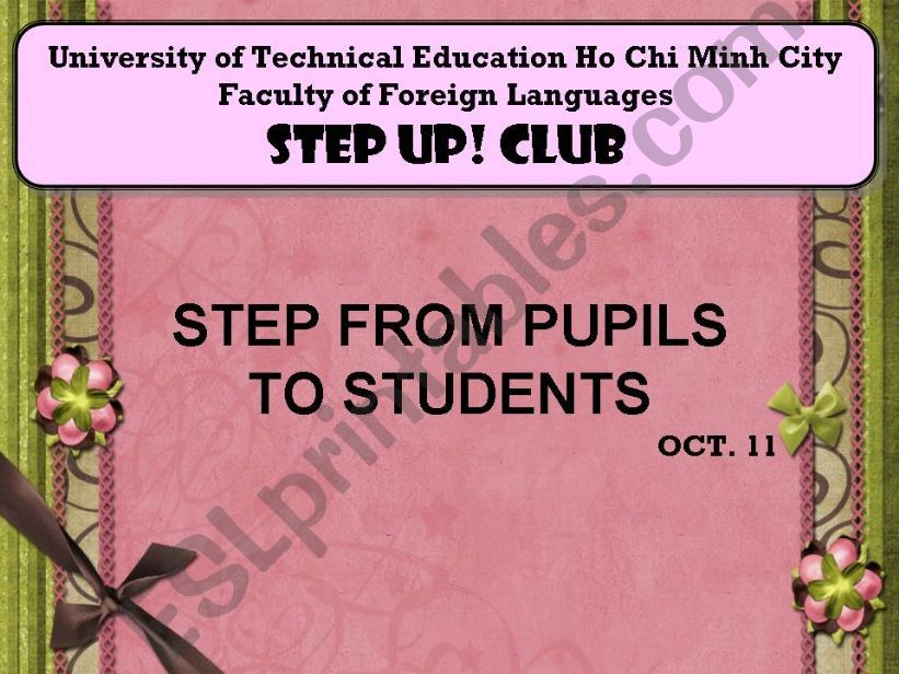 step from pupils to students powerpoint