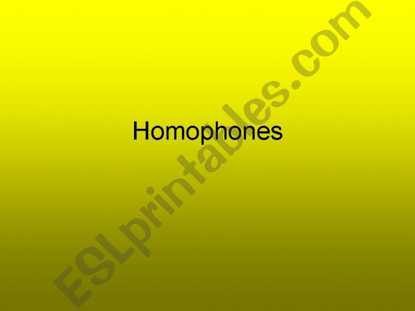 Homophones powerpoint