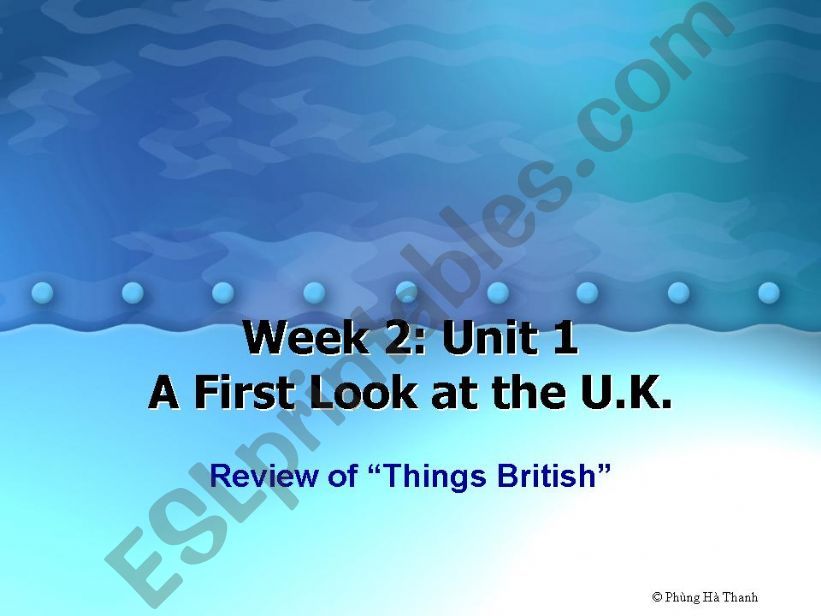 A first look at the UK part 2 powerpoint