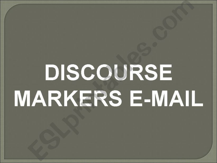 Discourse markers e mail powerpoint