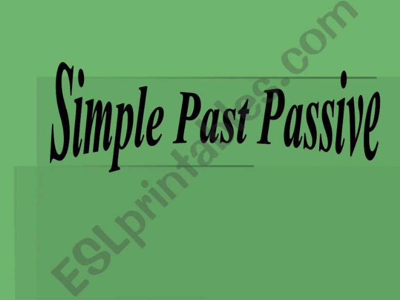 Simple Past Passive powerpoint