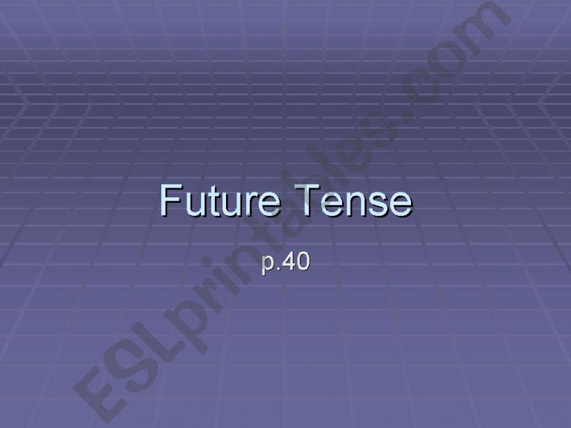 Future Tense powerpoint